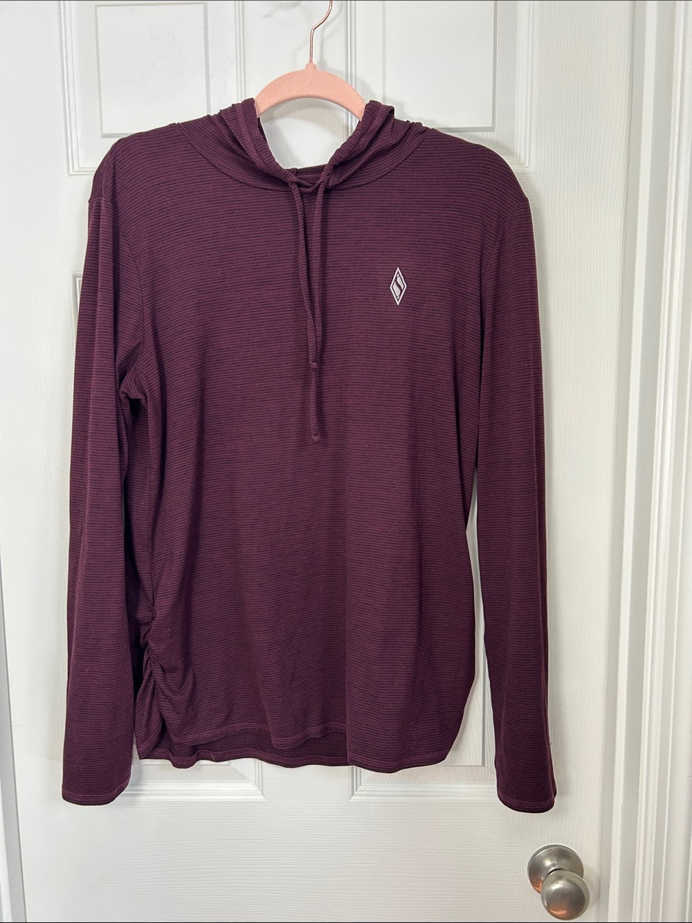 Skechers Maroon and Black Striped Hooded Top